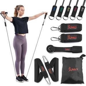 Resistance Tube Set, Full Body Workout Bands, 10-50 lbs (5 pcs) / NIB